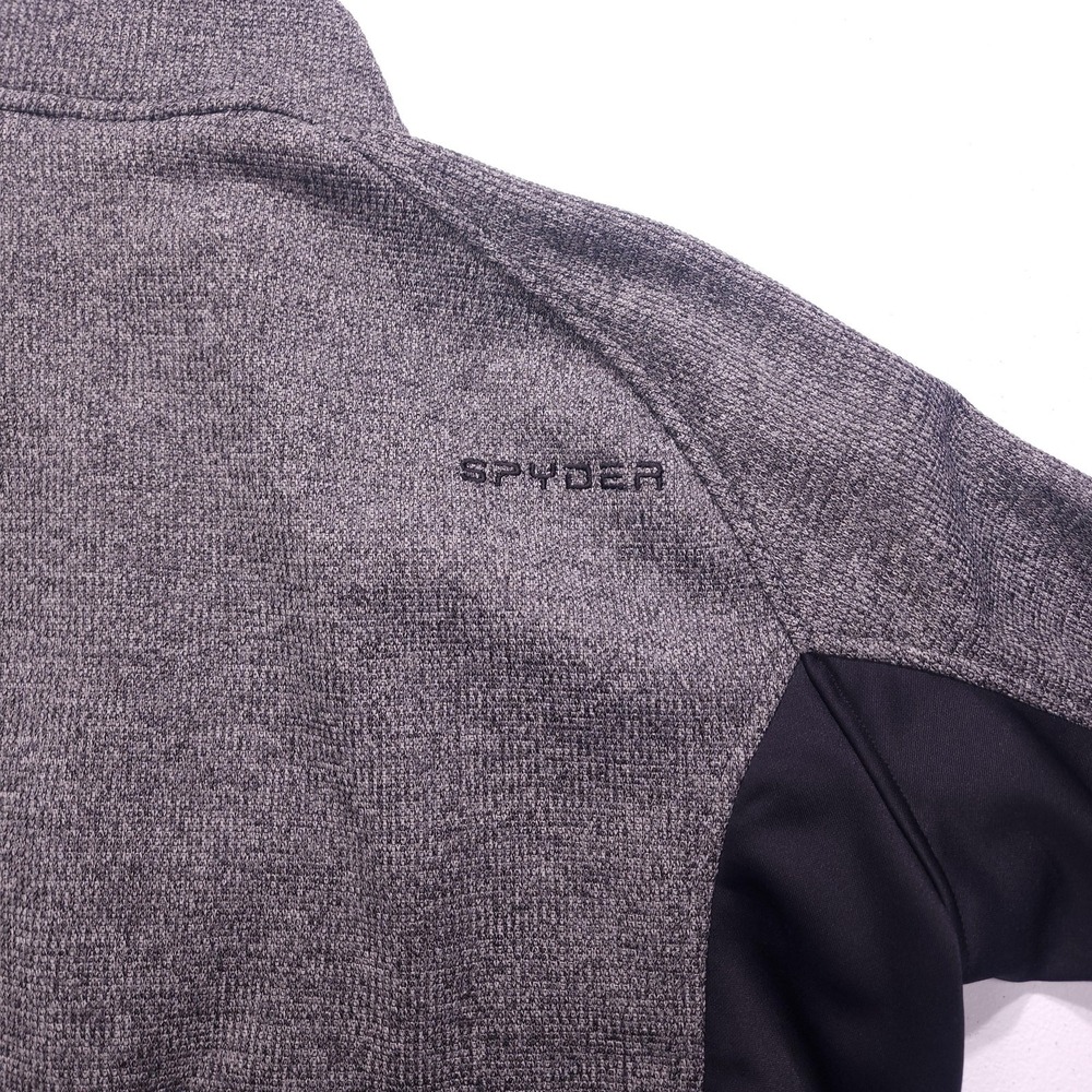 Spyder 1/4 Zip Pullover Mens Medium Gray Fleece Thermal Ski Top - Picture 10 of 15
